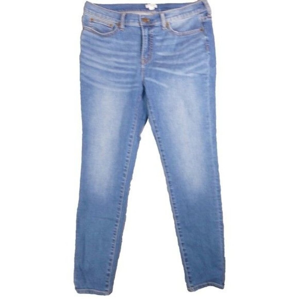 J. Crew Womens 30 Jeans Skinny High Rise Ankle Blue